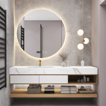 Designer custom Rock board one-body basin bathroom cabinet combination simple toilet face wash sink sink cabinet up