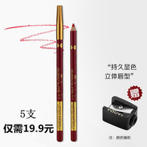 Lip liner pen female hook line beginner waterproof and long-lasting non-bleaching lipstick artifact lazy lip pen non-stick cup