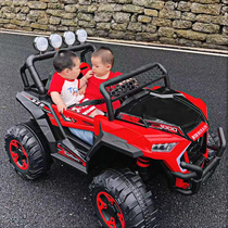 Oversized childrens electric car four-wheeled car remote control toy car double off-road vehicle two-seater car can sit people