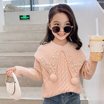 Girls Sweater 2021 Winter New Korean version of foreign style in the big Children winter coat childrens autumn and winter knitwear childrens clothing
