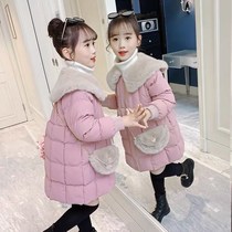 Girls cotton-padded clothes 2021 new foreign-style padded padded winter children velvet winter down cotton coat childrens clothing