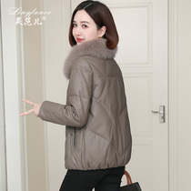 Hainings real feather jacket 2022 new little mom sheep coat fur coat short