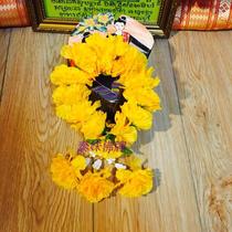 Thai wreath Thai yellow wreath can wear yellow wreath hanging flower handmade