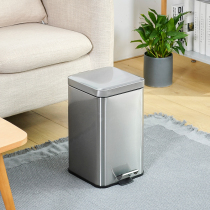 Square trash can pedal Bathroom room kitchen Stainless steel with cover Commercial hotel office Large household