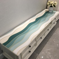 TV cabinet mat Soft glass plastic transparent table mat Rectangular tablecloth Nordic PVC waterproof coffee table mat