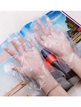 Antarctic disposable gloves transparent special thickened durable pe plastic film food grade dining and beauty salon dyeing