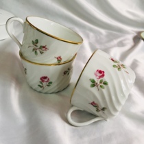 Ele home collection Italian 50s old porcelain elegant rose coffee cup large teacup rare good tasting single