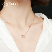 T400 double C sterling silver necklace female summer wild 2021 New choker rose gold luxury gift for girlfriend