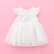 Baby dress summer female baby full moon 100 days Princess lace dress newborn 100 day banquet dress dress dress