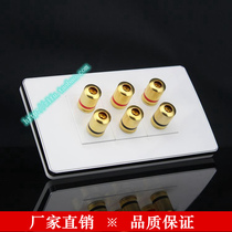 Silver side 120 type three position speaker socket audio wall socket panel multimedia surround speaker socket