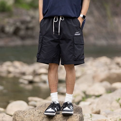 Летние японские шорты, штаны, эластичная талия, с вышивкой, свободный крой