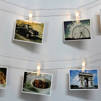 DIY creative photo wall LED photo photo wall clip light string Bedroom bedroom decoration decoration Dress up