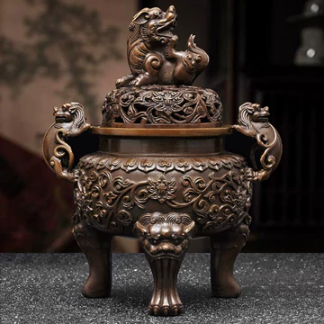 宣德年製 純銅 香炉 銅製品 銅器 稀少珍品 中国 靓宝格- 清中期蚰耳铜