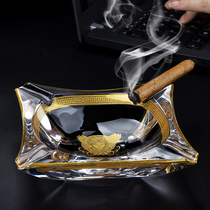 Czech creative crystal glass ashtray household size cigarette disc personality living room office cigar ashtray