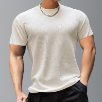 American Fitness Short-sleeved Men Dry Running Dry Dry Dress Dress Dressed Dressed Dressed Dressed Clothes Round-collar Half-sleeved Casual Sports T-shirts