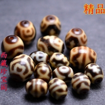 Tibet shale to the pure boutique oil Rundal Luo treasure bottle tiger tooth pattern three-eyed pearl beads with beads natural old mine fidelity