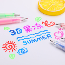 Shake sound with the same creative mobile phone shell glass painting 3D three-dimensional jelly pen Girl diy student hand account highlighter pen