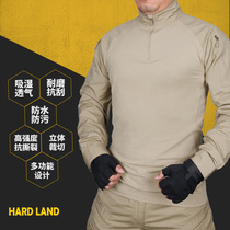 HARD LAND outdoor tactical T-shirt stand-up collar breathable sports long sleeve loose shirt military fan overalls physical training uniforms