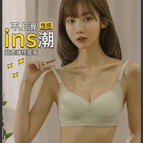 Japanese underwear cotton Womens Small breasts gather student girl modal thin summer without steel ring anti-sagging bra