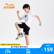 Ahn stepped childrens clothes boy Xia and two suits 2022 New short sleeves T-shirt pants casual running cover slim fit
