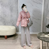 Modi high-end powder ~ long white duck down jacket 2021 new small man explosive bread jacket womens winter