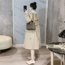 Miaos autumn clothes ~ design sense mid-length windbreaker 2022 new small Korean version loose coat womens spring and autumn