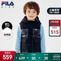 FILA KIDS FILA childrens clothing boys boy down vest 2021 Winter fashion glossy stitching down jacket