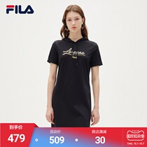 FILA Fiele womens dress autumn 2021 New hooded sports slim waist casual long dress