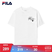 FILA Phila Le official mens short sleeve T-shirt autumn 2021 new creative text logo casual top