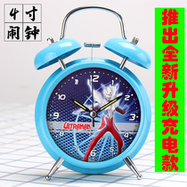  4 inch Galaxy Sero Ultraman Superman charging alarm clock student with super loud mute cartoon childrens boy