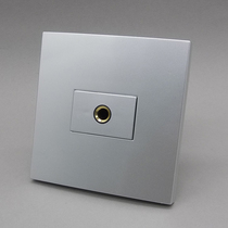 Type 86 silver gray one 6 35 microphone microphone welding-free screwing wire multimedia socket Microphone socket panel