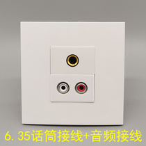 86 type 6 35 microphone Lotus audio welding-free red and white wiring microphone non-welding screw wire multimedia audio