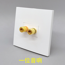 Type 86 one audio socket panel double head two 2 hole speaker 5 1 surround audio banana head socket panel