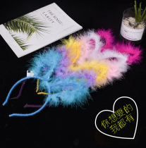 Feather rabbit ear hairband headdress Luminous lamp Cat ear hairband Night Market Childrens toys push stalls supply