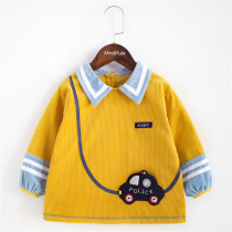 Baby children's overalls cotton corduroy autumn and winter protective clothes police car dispatched boys baby waterproof anti-dirty anti-wearing clothes