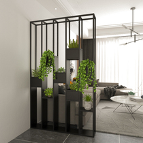 Nordic industrial wind partition porch modern iron office green plant flower rack guest restaurant screen rack decoration