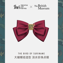 shes British Museum retro embossed flying bird stamp bow hairpin Liu Shiyu same headdress hair accessories female