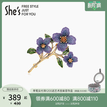 Shes The Gradient Gold Line Embroidery Flowers Dripped Leaf Brochure Bus High-grade Female Accessories