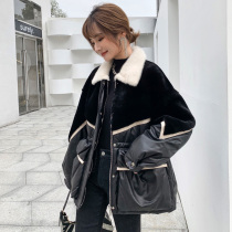 Leather down jacket women's 2021 new fur one long mink fur collar fur coat sheepskin leather coat