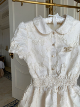 Sweetheart rich small thousand gold original relief lapel dress female summer retro waist A- line dress