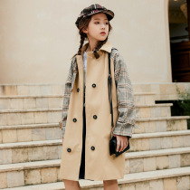 Girls clothing 2021 New Tide cool fashion personality Korean version of mosaic windbreaker foreign style plaid jacket