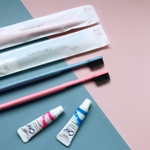  Spot]Japanese-style bed and breakfast inn hotel straw toothbrush toothpaste two-in-one set soft hair home hospitality travel