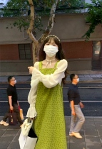 Summer will be after dinner-green vintage Camellia sash dress age wide shoulder strap square collar sleeveless dress