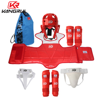 Taekwondo protective gear five-piece set Full set of children and adults sanda head protection chest protection leg protection elbow protection crotch protection set free package