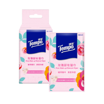 (Live Exclusive) Tempo Debao Disposable Rose Makeup Remover Wet Tissue Portable Single Pack 10*2
