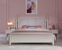 Quanyou semi-solid wood light luxury style soft back bed light luxury minimalist Italian cost-effective leather bed