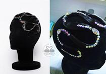 Professional professional Latin dance headgear modern dance competition performance headdress hair jewelry wig bangs retro wig