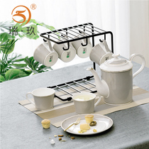 Bone China water tool household Nordic ceramic cold kettle water cup set tea set coffee set large capacity Open Kettle