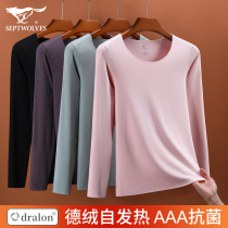 Seven Wolves Warm Clothes Inner Lady Duvet No Marks Spontaneous Heat Thin style Bottoms Autumn Clothes Autumn Pants Women Suit Autumn winter