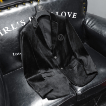 Autumn and winter 2021 new high-end light luxury casual suit men Korean trend handsome gold velvet small suit jacket